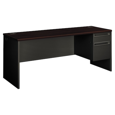 Hon Right Pedestal Credenza, 72w x 24d x 29-1/2h, Mahogany/Charcoal H38856R.N.S